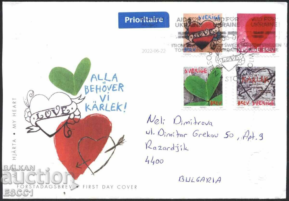 Traveled First Day Envelope My Heart 2006 from Sweden