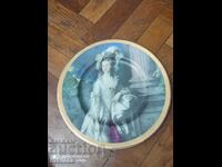 Porcelain plate with stamp