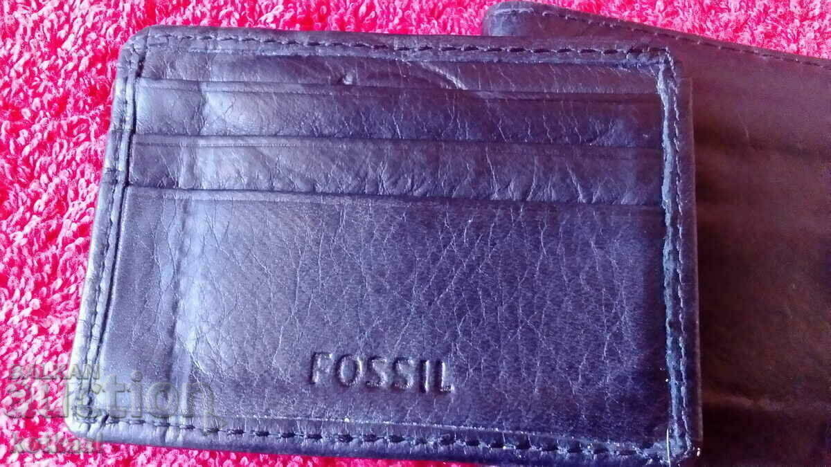 Old branded men's wallet genuine leather FOSSIL - 6