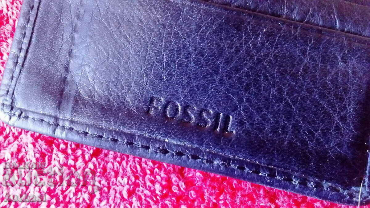 Old branded men's wallet genuine leather FOSSIL - 7