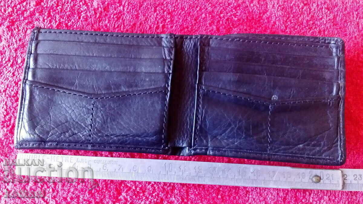 Старо марково мъжко портмоне естествена кожа  FOSSIL