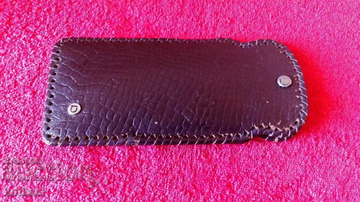 Husa veche pentru ochelari, piele naturala, lucrata manual - 6