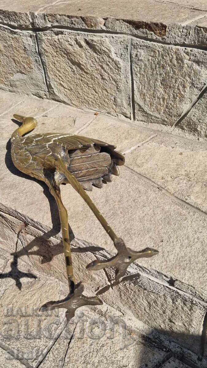 Old bronze sculpture. Bronze heron figure - 7