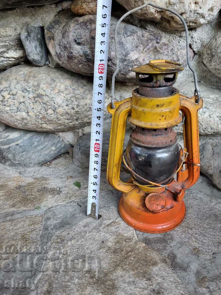 Old German gas lantern. Army Small Lantern