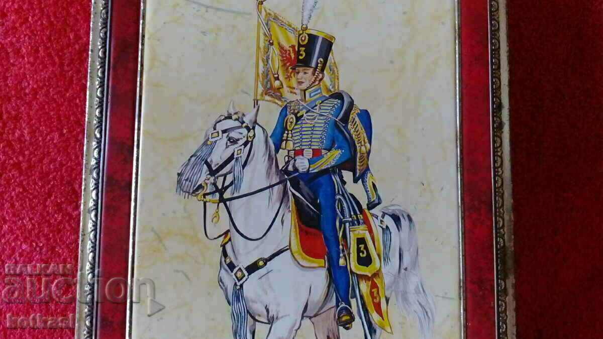 Licitație Veche frumoasă cutie de metal Călăreț Soldat Cavalerie