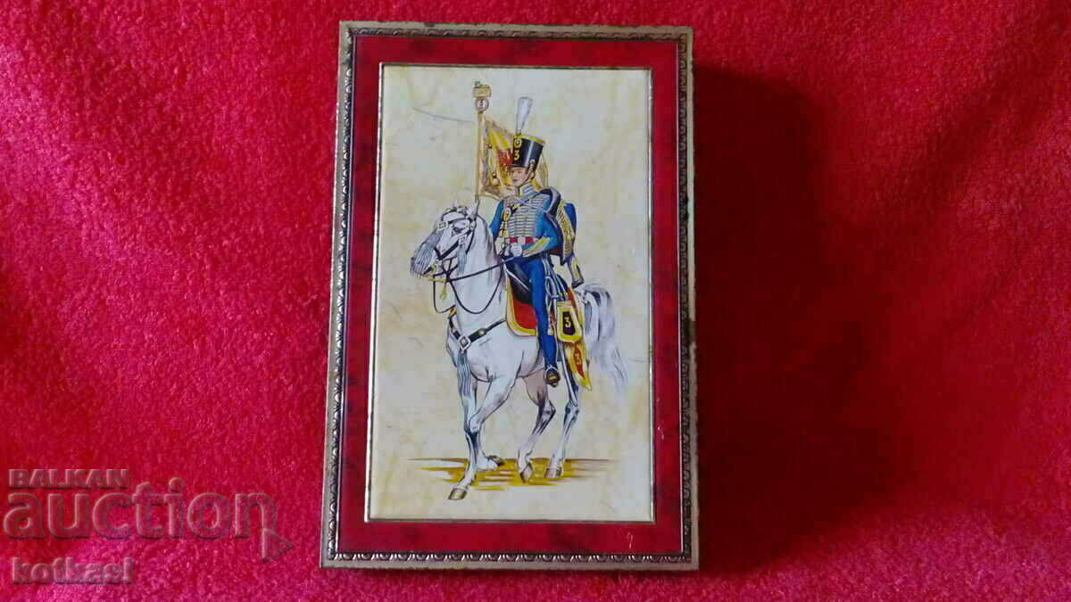 Old beautiful metal box Horseman Soldier Cavalry Old beautiful metal box Horseman Soldier Cavalry