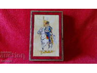 Παλιό όμορφο μεταλλικό κουτί Ιππικό στρατιώτης ιππέων