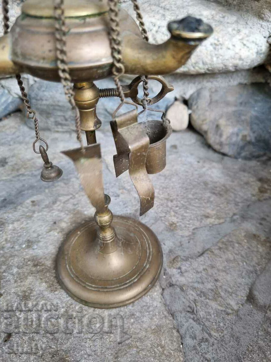 Bronze antique oil lamp. Roman lamp - 5 Bronze antique oil lamp. Roman lamp - 5