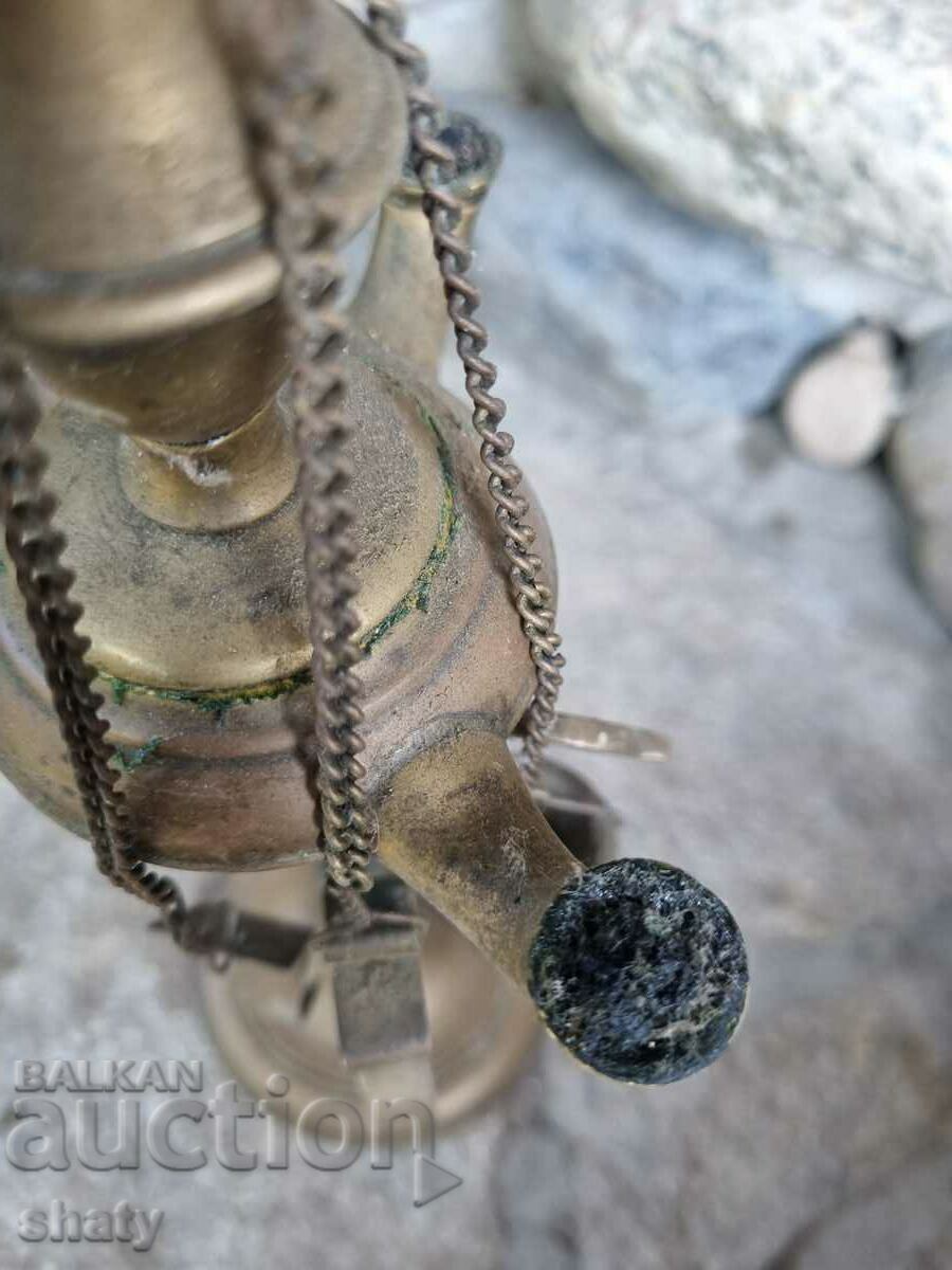 Bronze antique oil lamp. Roman lamp - 6 Bronze antique oil lamp. Roman lamp - 6