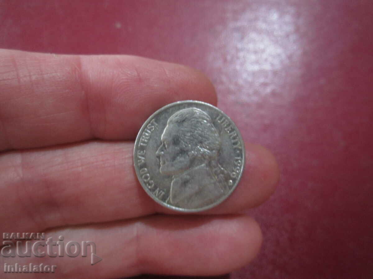 1996 год САЩ 5 цента буква D