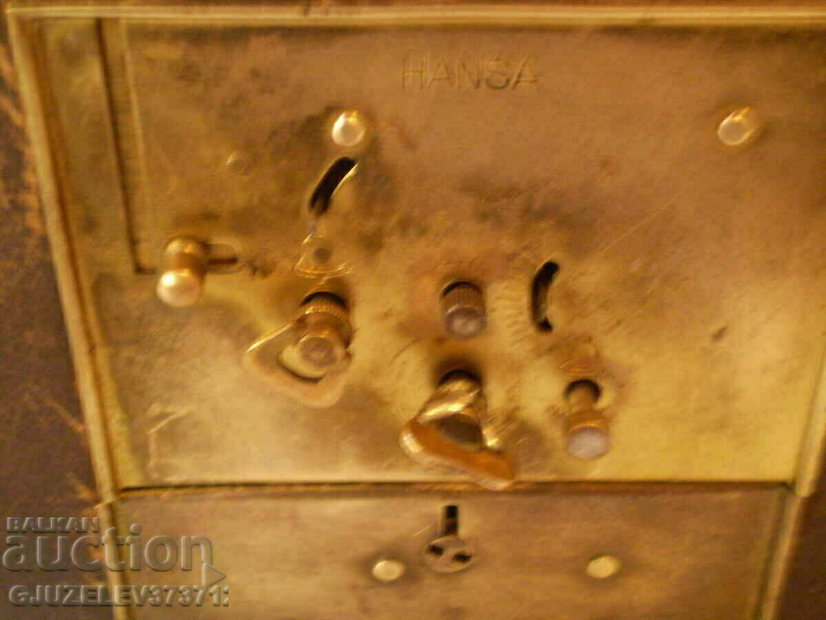 Παράδοση Επιτραπέζιο ρολόι Ξυπνητήρι HANSA Χρηματοκιβώτιο Λειτουργεί Παράδοση Επιτραπέζιο ρολόι Ξυπνητήρι HANSA Χρηματοκιβώτιο Λειτουργεί