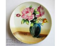 Old Japanese painted small porcelain wall plate