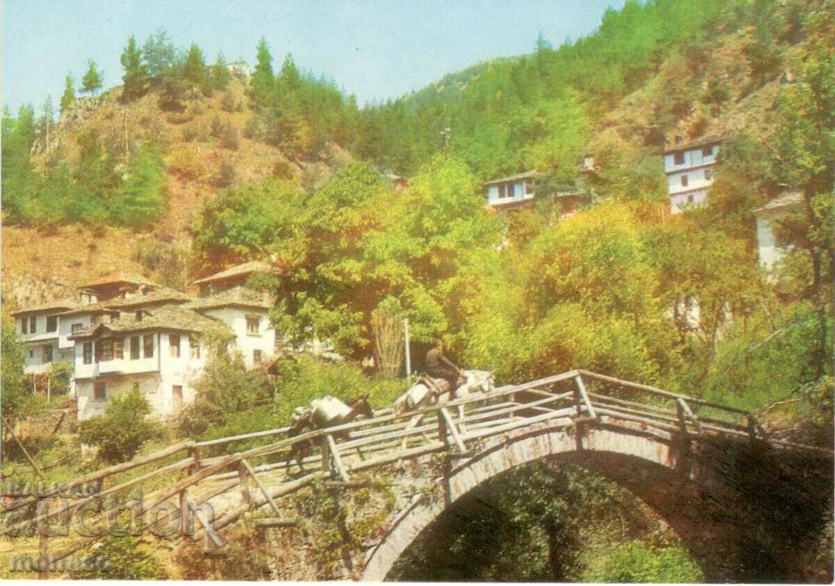 Old card - Shiroka Luka, Stone Bridge
