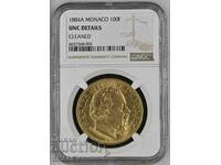 100 Francs 1884 Monaco (Монако) - UNC Details (злато)