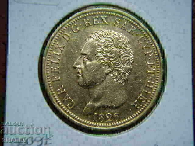 80 Lire 1826 L Sardinia / Italy (Сардиния) /2/ - AU (злато) - 5