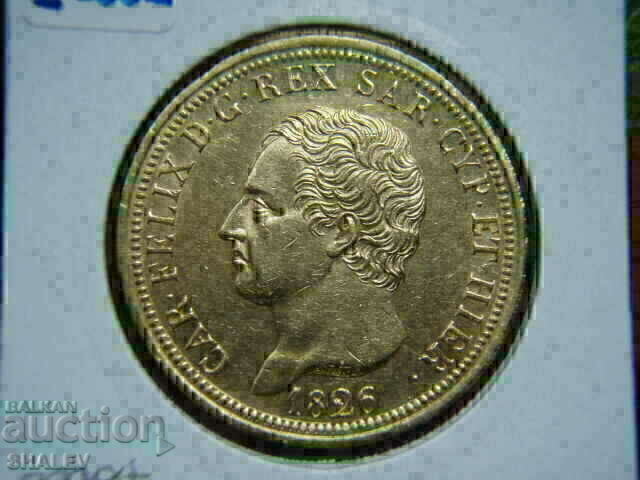 80 Lire 1826 L Sardinia / Italy (Сардиния) /2/ - AU (злато) - 6