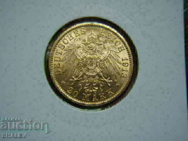 Auction 20 Mark 1913 Germany (Prussia) - AU (gold) Auction 20 Mark 1913 Germany (Prussia) - AU (gold)