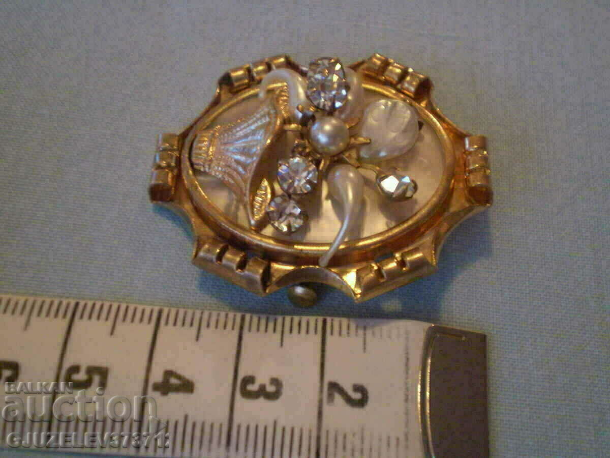 brosa dubla de colectie, CRISTAL - sidefat - 5