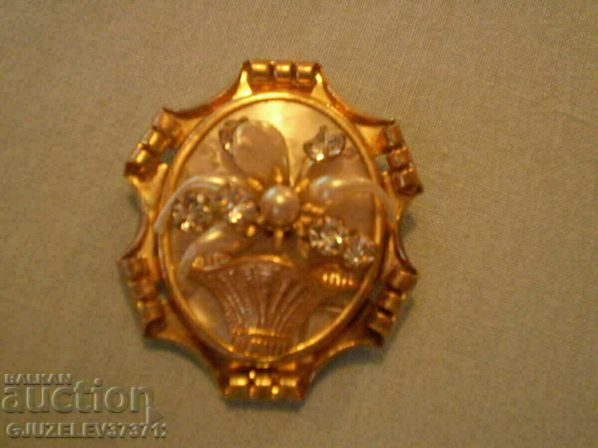 brosa dubla de colectie, CRISTAL - sidefat - 7