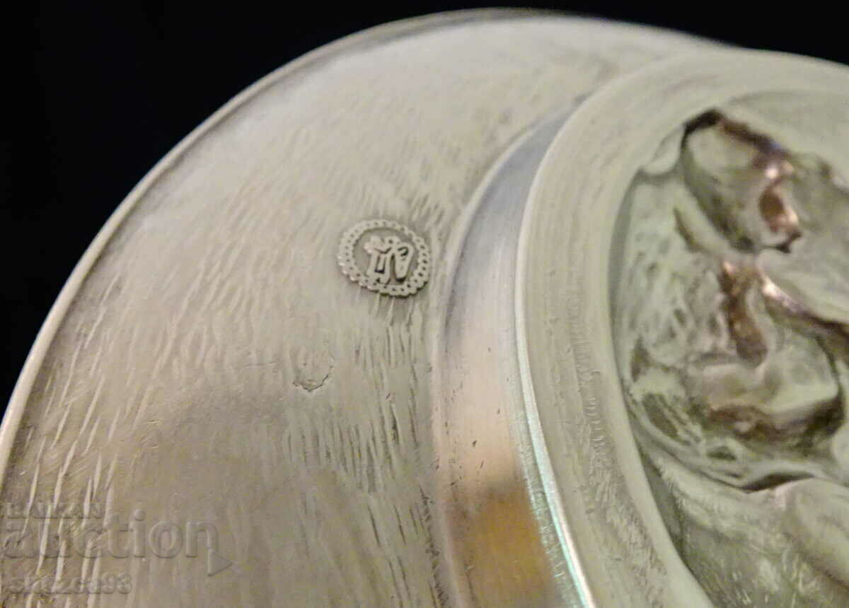 Delivery of Wall plate, pewter panel with hunting, poker Delivery of Wall plate, pewter panel with hunting, poker