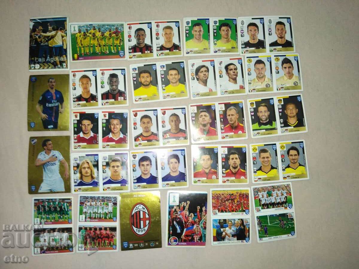 PANINI, 25 pcs. Old stickers of footballers, football, pictures