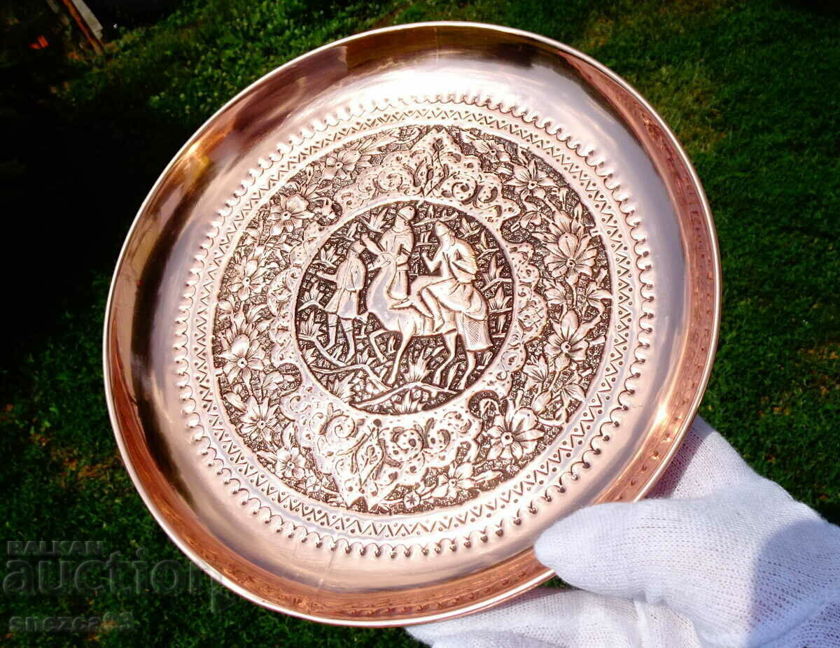 Copper tray, fruit bowl, panel Isfahan Kalamzani. - 7 Copper tray, fruit bowl, panel Isfahan Kalamzani. - 7
