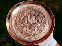 Copper tray, fruit bowl, panel Isfahan Kalamzani.