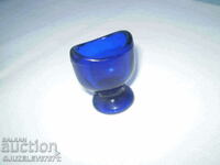 Антична медицинска чаша за очи от синьо стъкло от 19-ти