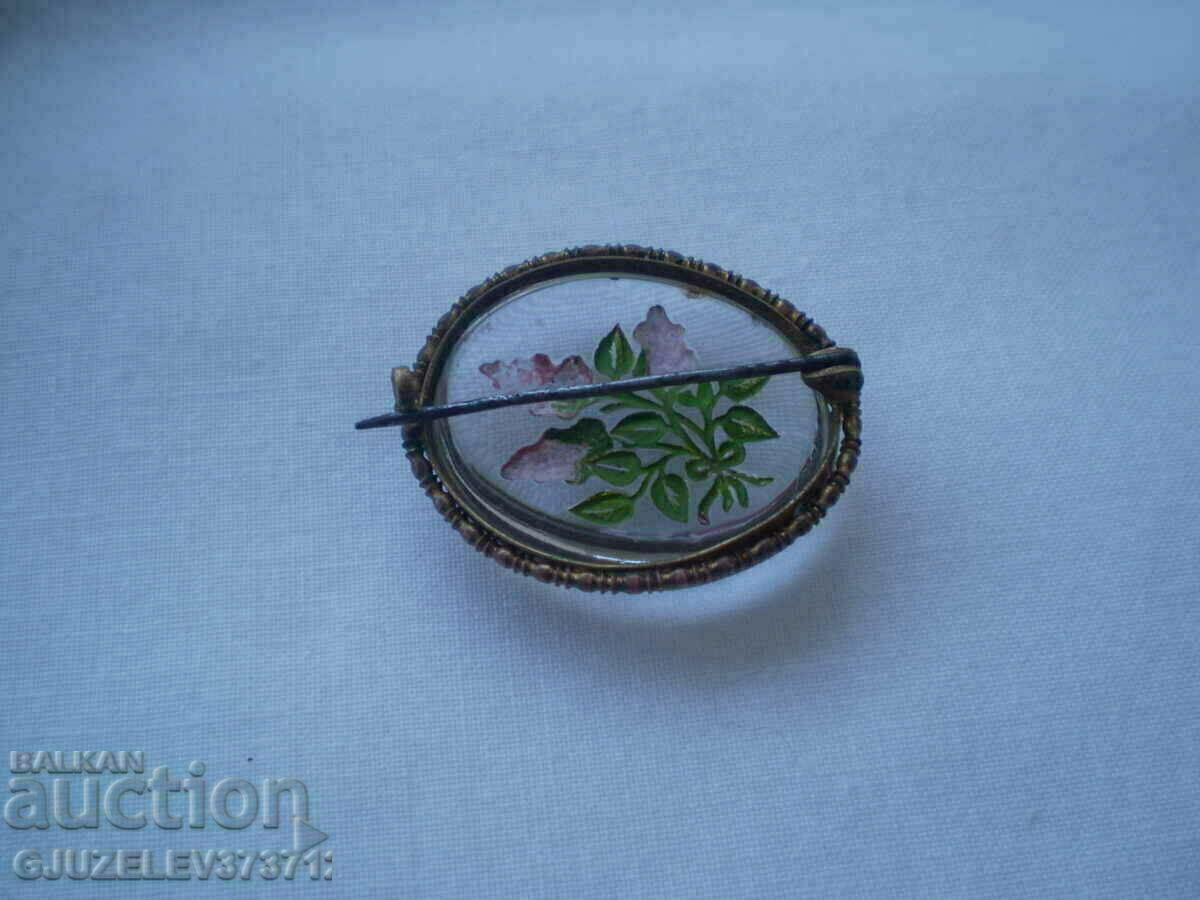 Παράδοση Σπάνια συλλεκτική καρφίτσα λουλουδιών gemia από γυαλί Παράδοση Σπάνια συλλεκτική καρφίτσα λουλουδιών gemia από γυαλί