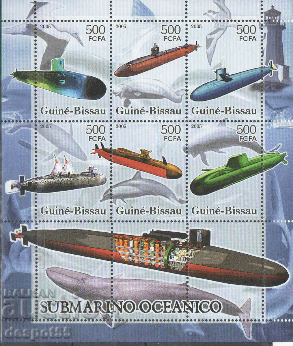 2005. Гвинея-Бисау. Транспорт - Подводници. Блок.
