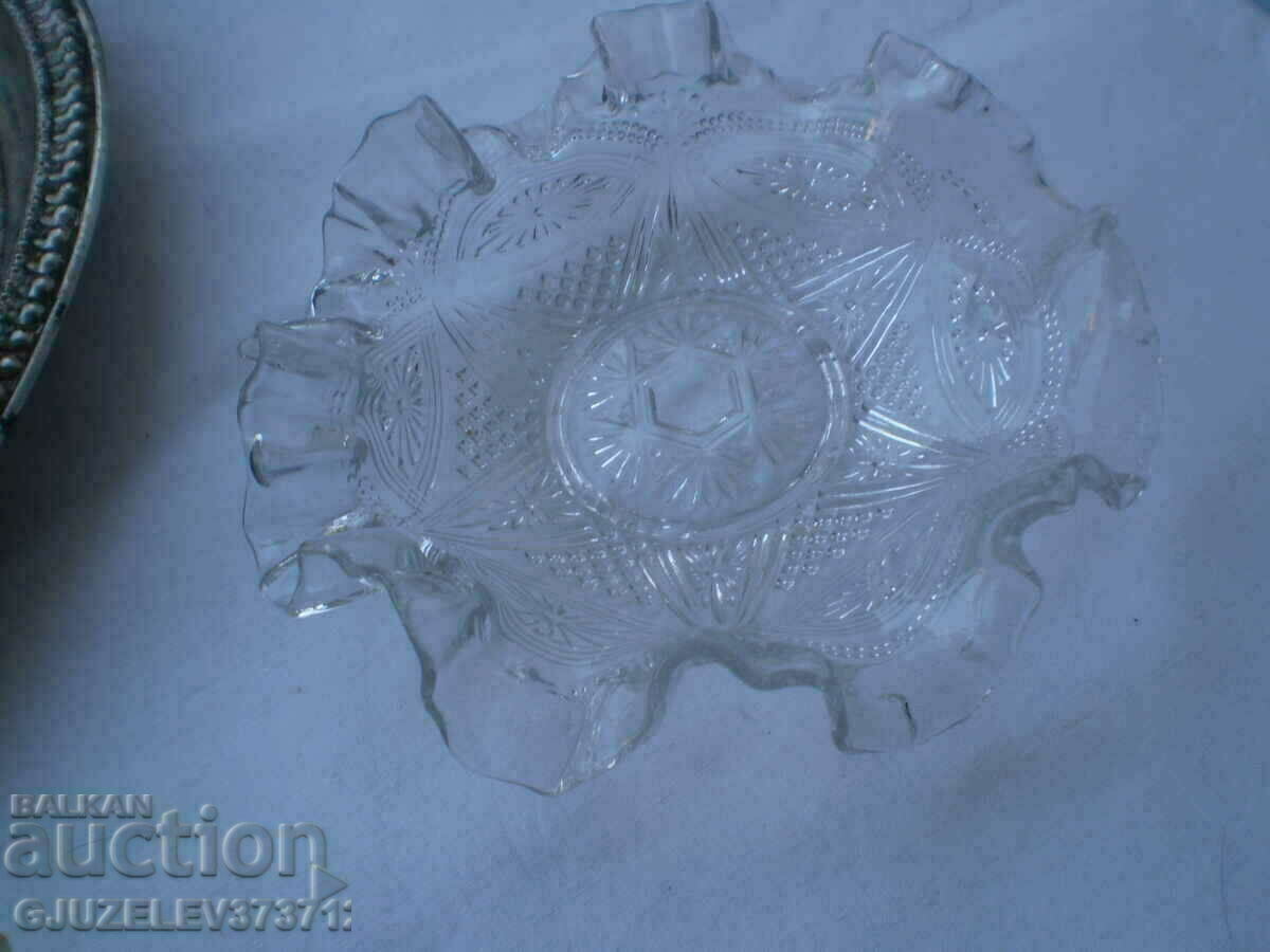 RARE antique art nouveau clear glass candy bowl - 5 RARE antique art nouveau clear glass candy bowl - 5