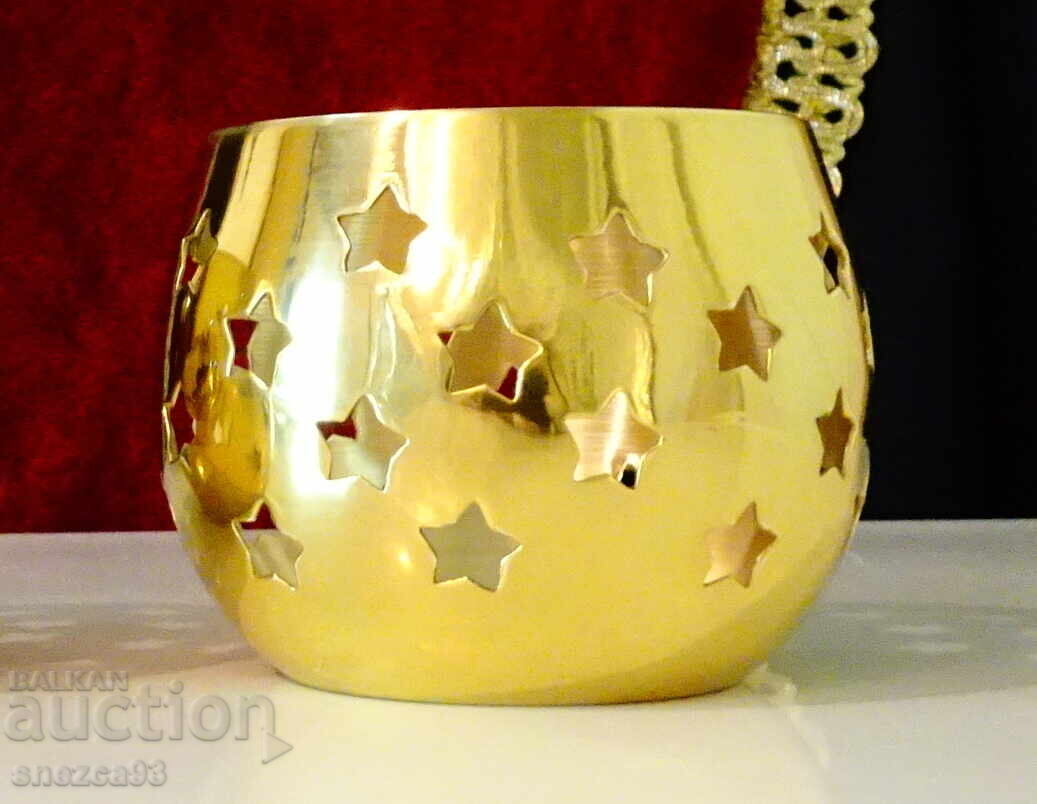 German bronze candlestick with stars German bronze candlestick with stars