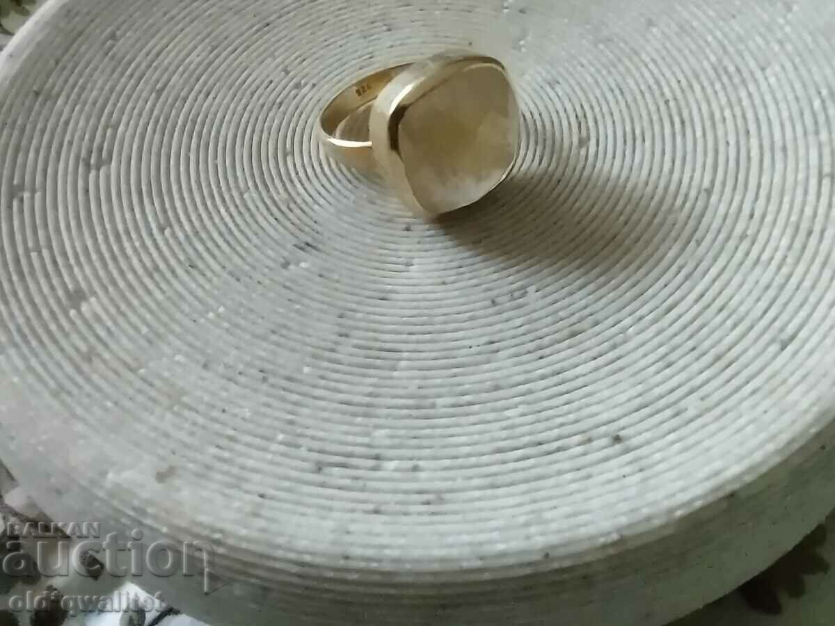 Silver ring with gold plating, Rutile quartz with price 227.00 BGN | € 116.06 Silver ring with gold plating, Rutile quartz with price 227.00 BGN | € 116.06