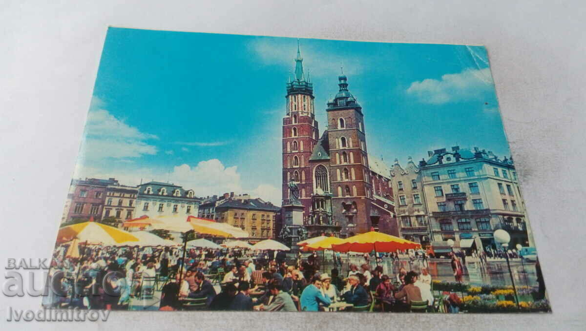 Καρτ ποστάλ Krakow Rynek Glowny Kosciot Mariacki 1971