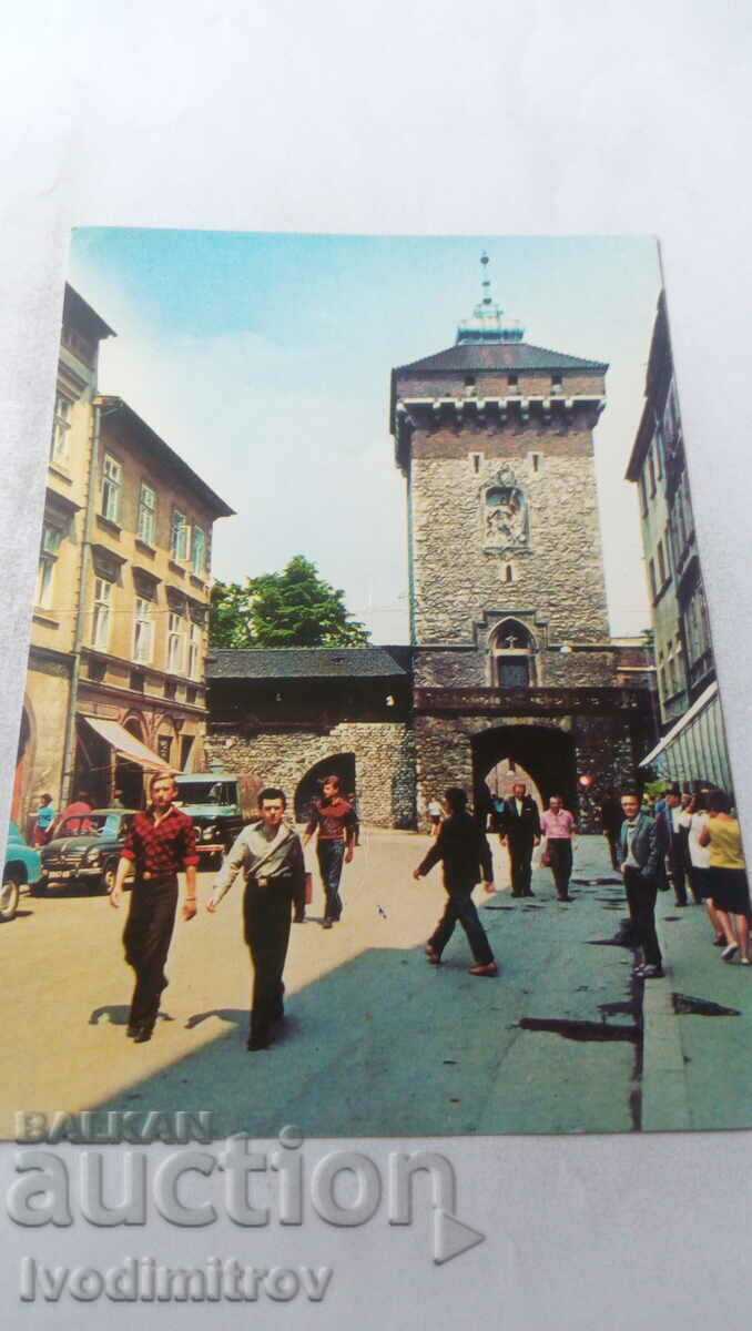 Καρτ ποστάλ Krakow Brama Florianska 1971
