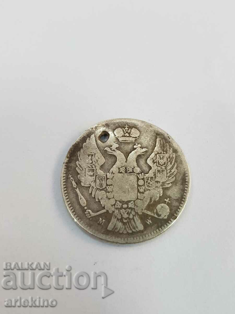 Livrarea Monedă de argint imperială rusă rară pentru Polonia 1835 Varșovia Livrarea Monedă de argint imperială rusă rară pentru Polonia 1835 Varșovia