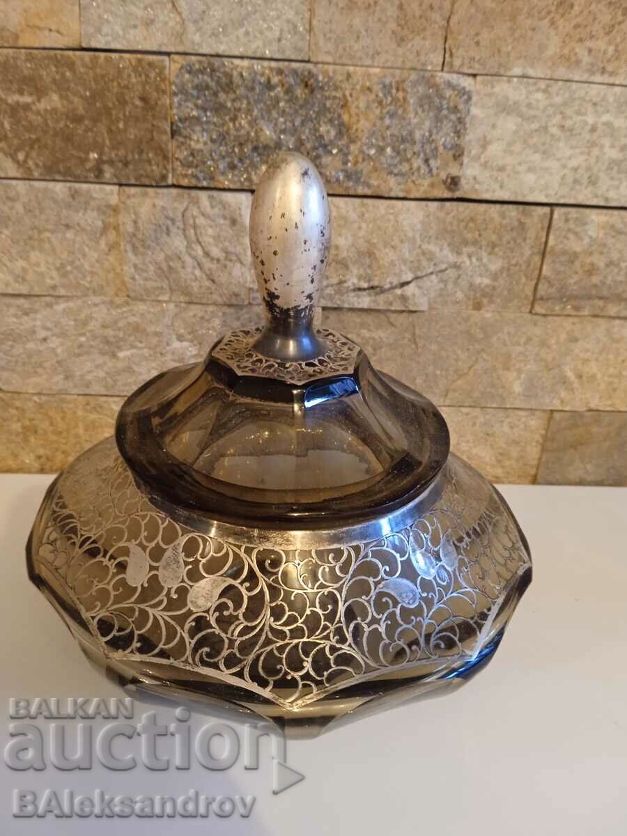 A large unique sugar bowl with silver fittings with price 22.00 BGN | € 11.25 A large unique sugar bowl with silver fittings with price 22.00 BGN | € 11.25