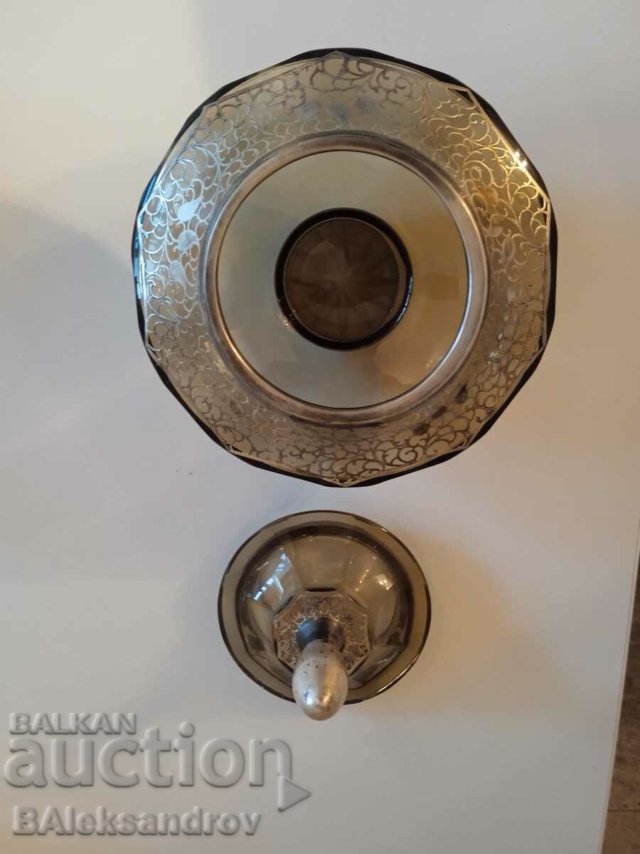 A large unique sugar bowl with silver fittings - 5 A large unique sugar bowl with silver fittings - 5