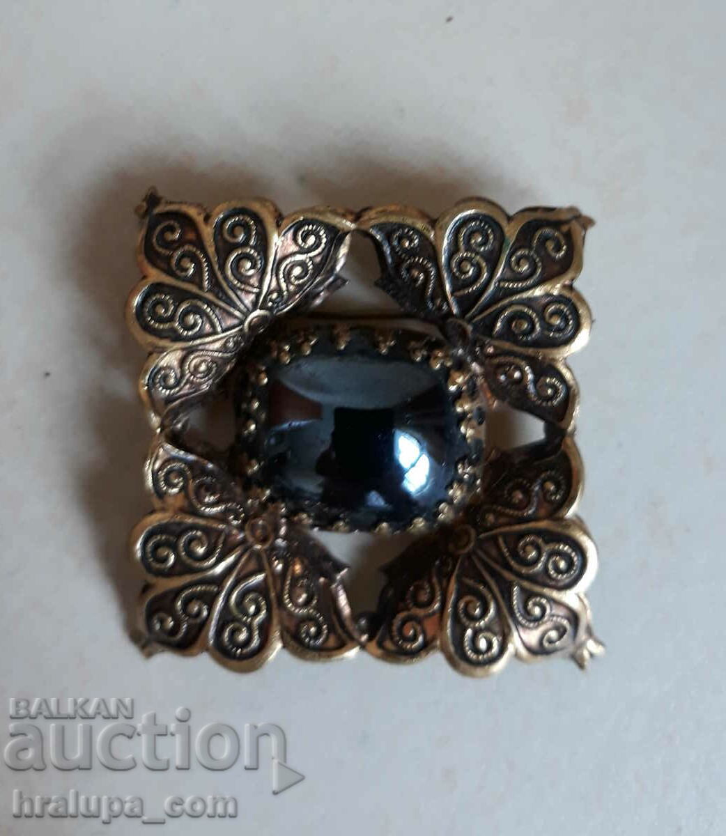 Old large stone brooch