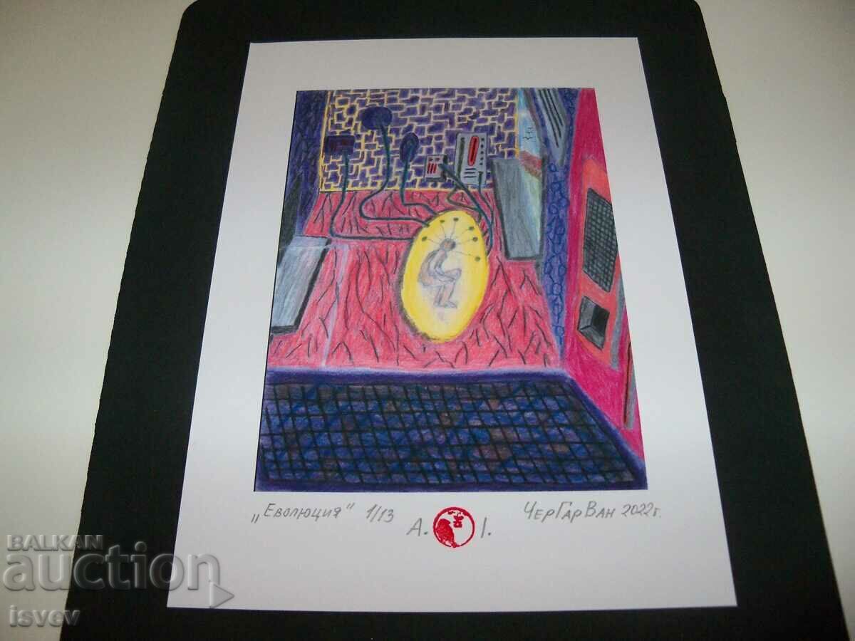 Delivery of "Evolution" painting by the artist CherGarVan Delivery of "Evolution" painting by the artist CherGarVan