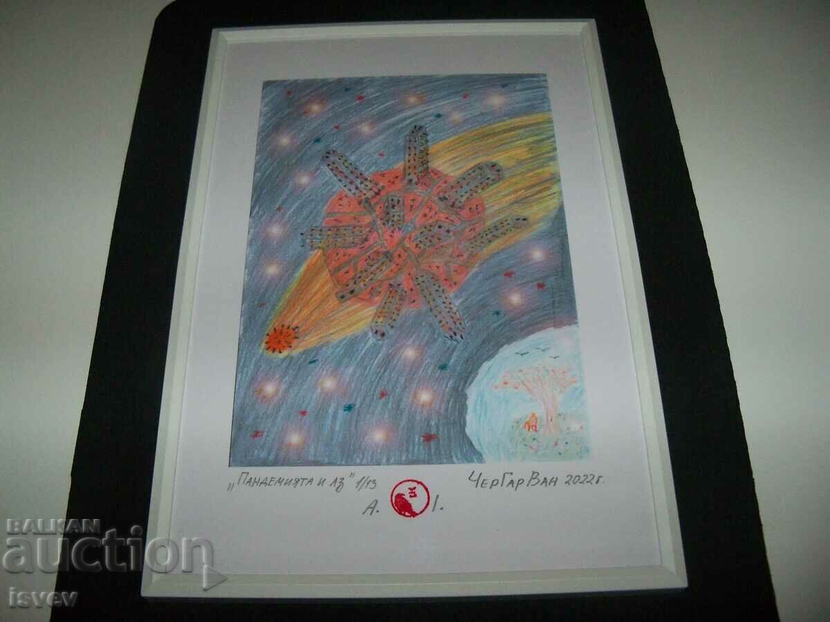 Delivery of "The Pandemic and I" painting by the artist CherGarVan Delivery of "The Pandemic and I" painting by the artist CherGarVan