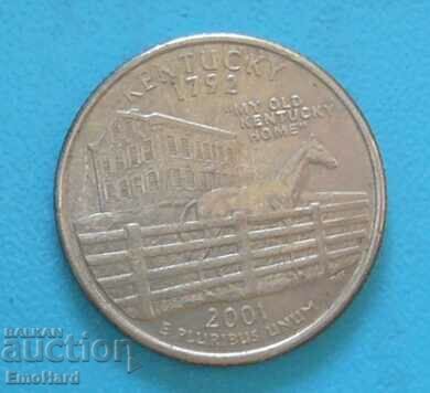 2001 1/4 dolar SUA Kentucky P
