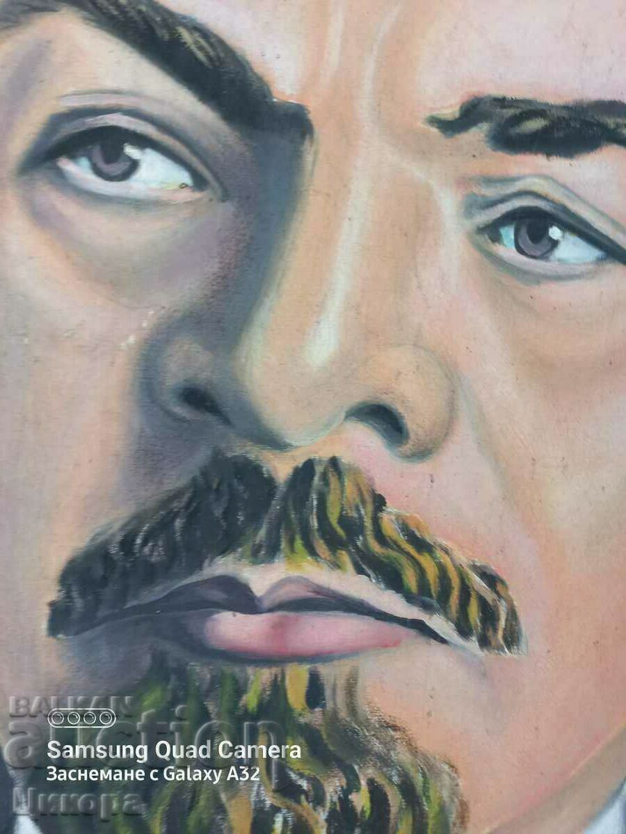 Auction HUGE OLD LENIN PORTRAIT OIL PAINTING Auction HUGE OLD LENIN PORTRAIT OIL PAINTING