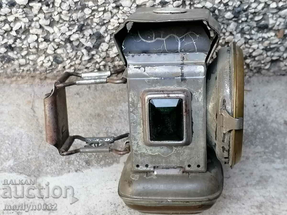 Auction Old German lantern headlight of a bicycle lamp from a wheel Auction Old German lantern headlight of a bicycle lamp from a wheel