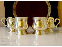 Μασίφ χάλκινα ποτήρια για ρακή, σκαμνάκι