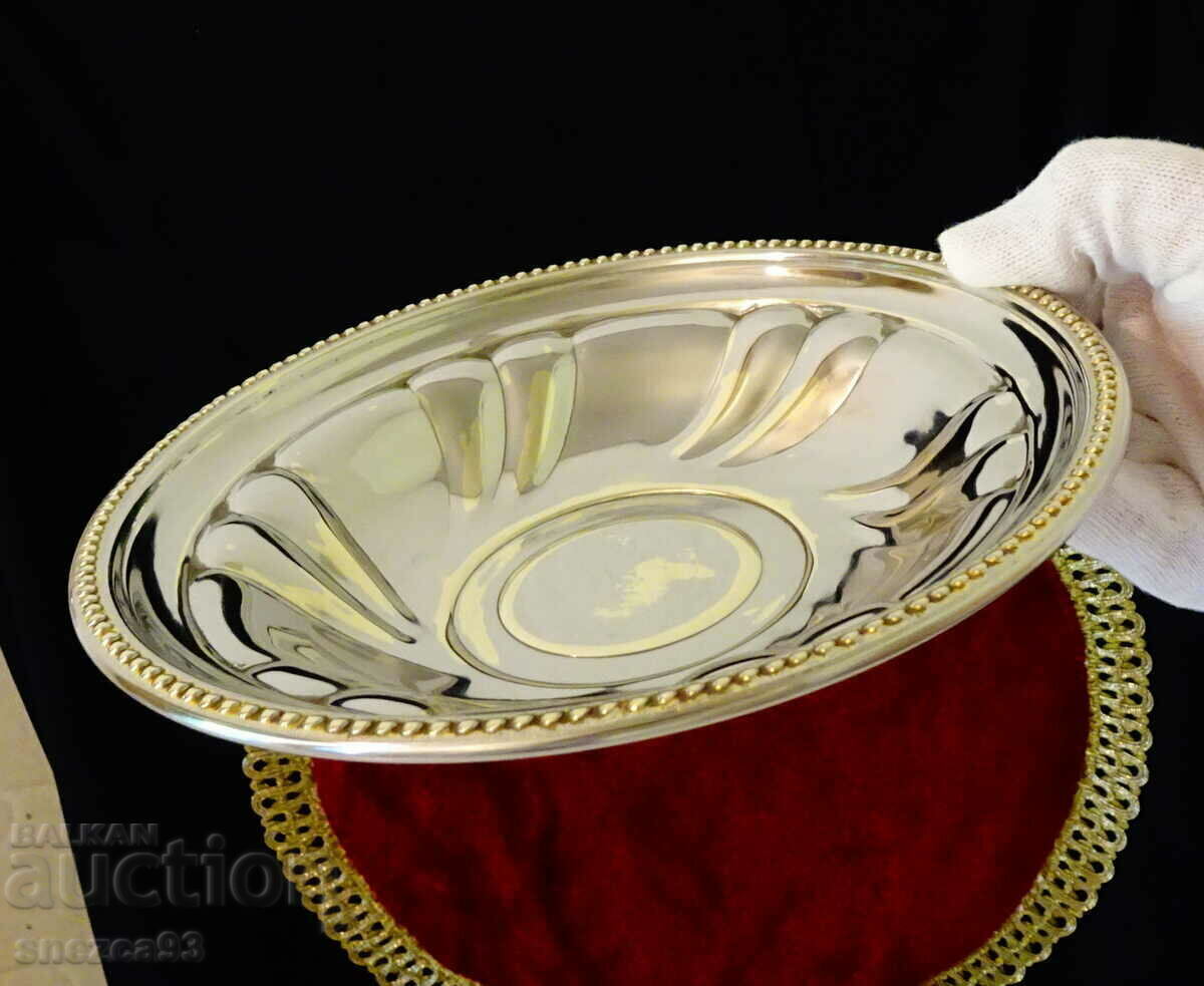 Italian silver-plated bronze fruit bowl, relief - 7 Italian silver-plated bronze fruit bowl, relief - 7