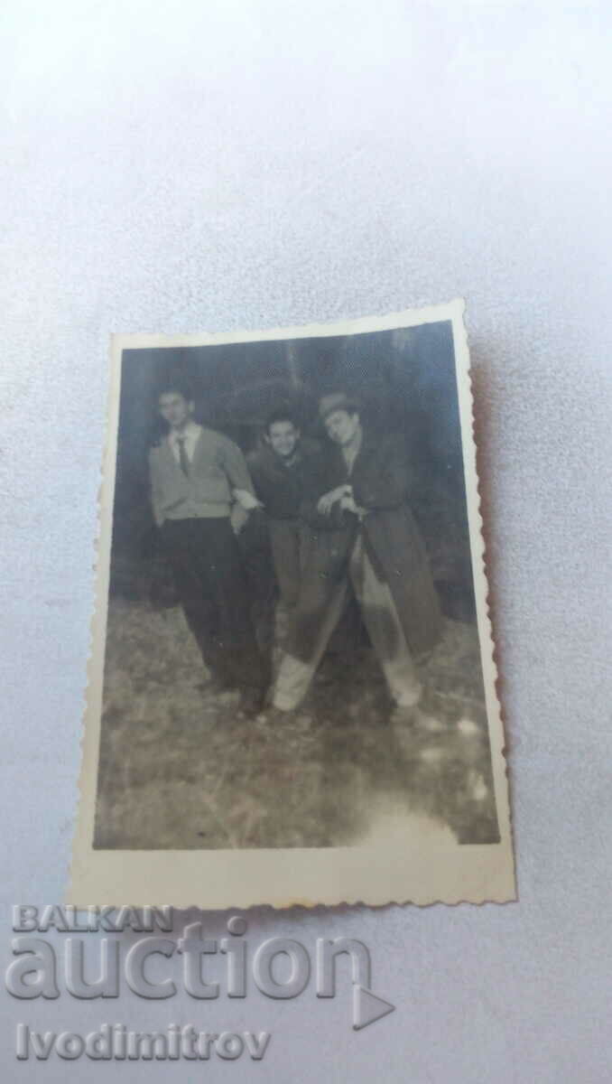Снимка Трима младежи на поляна в парка