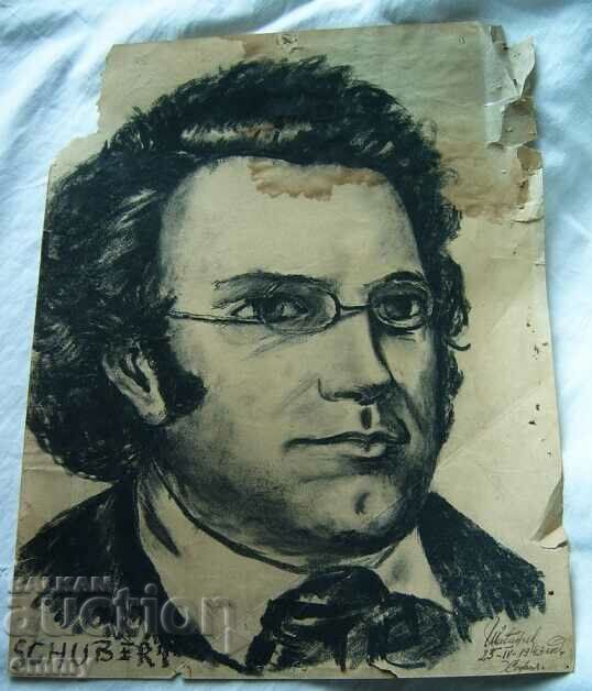 Old "Schubert" drawing, signed, 1943.