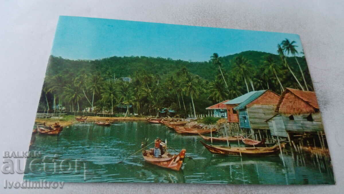 Carte poștală Riverine Kampong în Penang