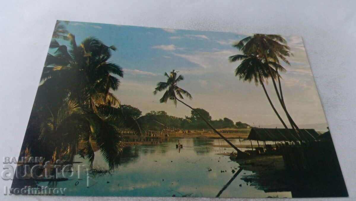 Carte poștală cu satul de pescuit Kuantan Beserah